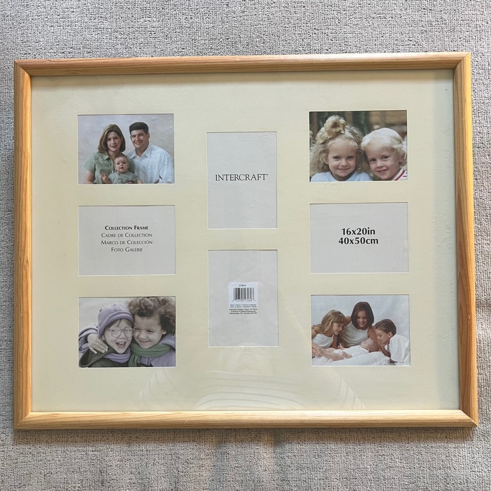 Intercraft 16x20 Natural Wood Multi Photo Collage Frame 7 Openings 2736V1